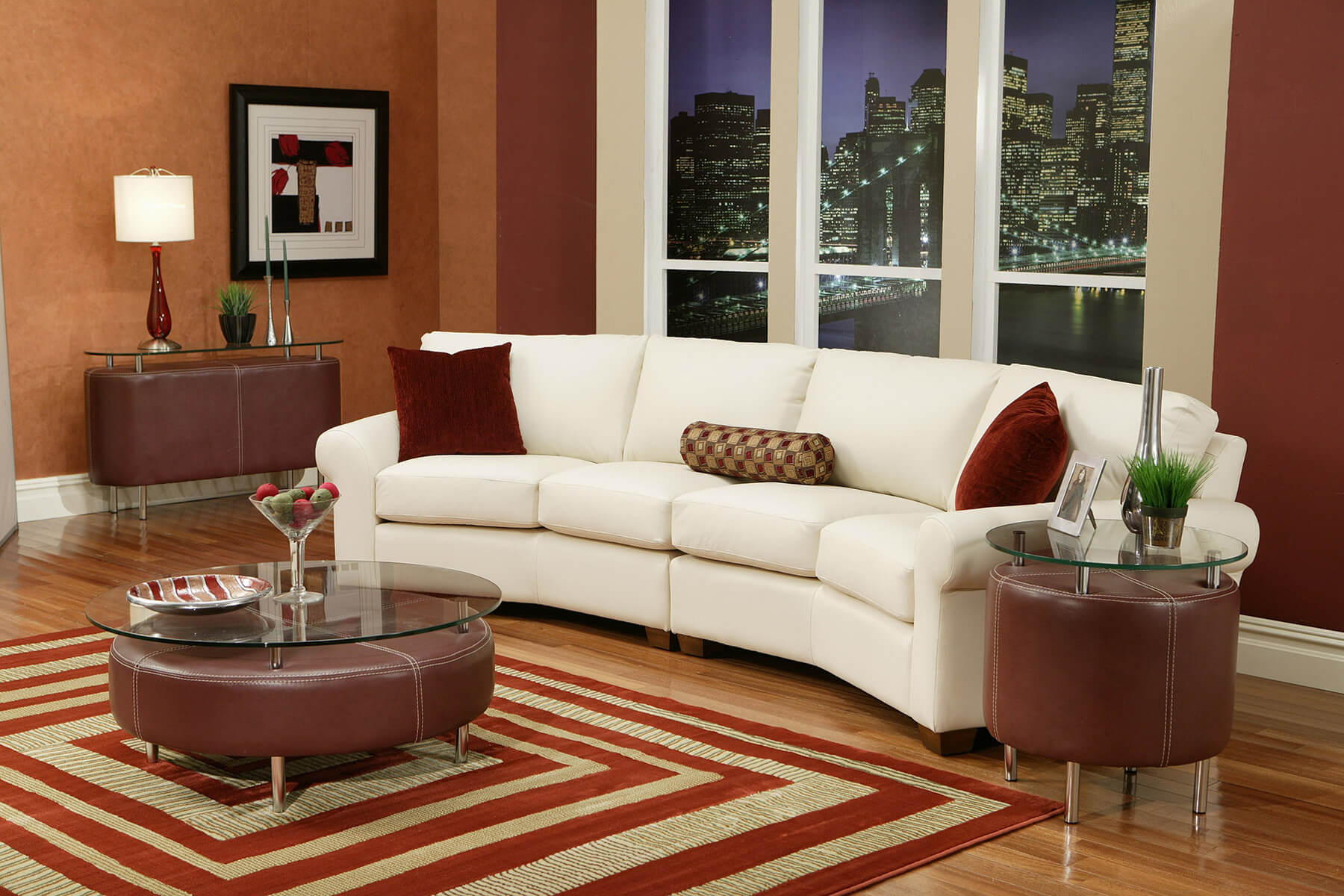 White leather couch sold at Hayek's Leather Furniture