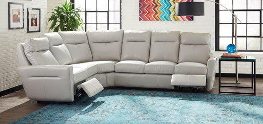 White leather sectional sold on Hayek's Leather Furniture